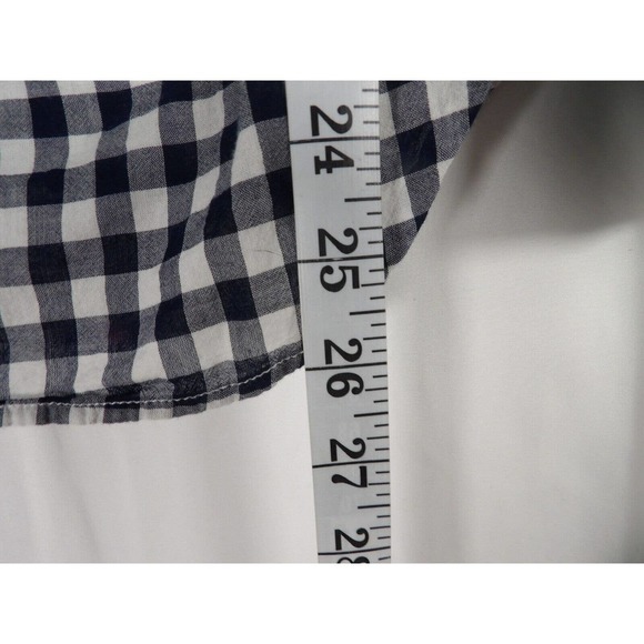 J Crew Boy Womens Black White Check Long Sleeve Collared Button-Up Shirt Size 2 - Picture 3 of 6